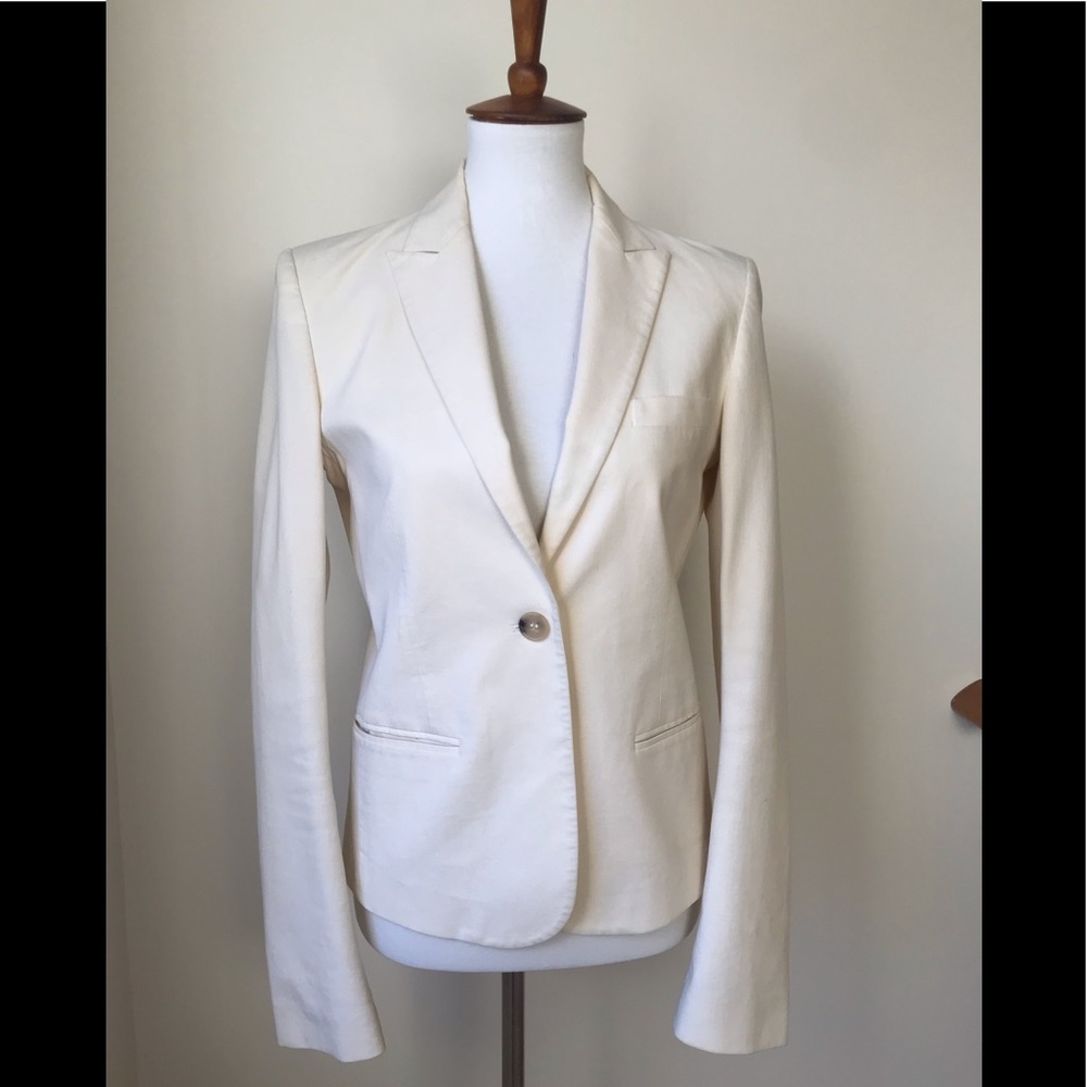 Theory White Blazer Size 8